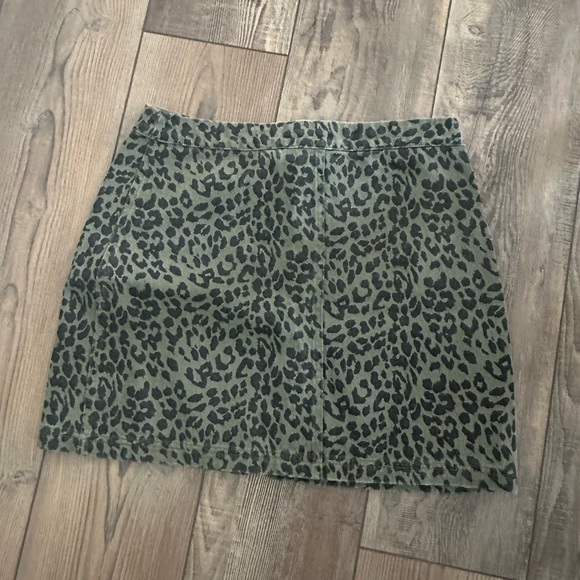 Altar’d State Denim Cheetah Print Skirt - Picture 2 of 3